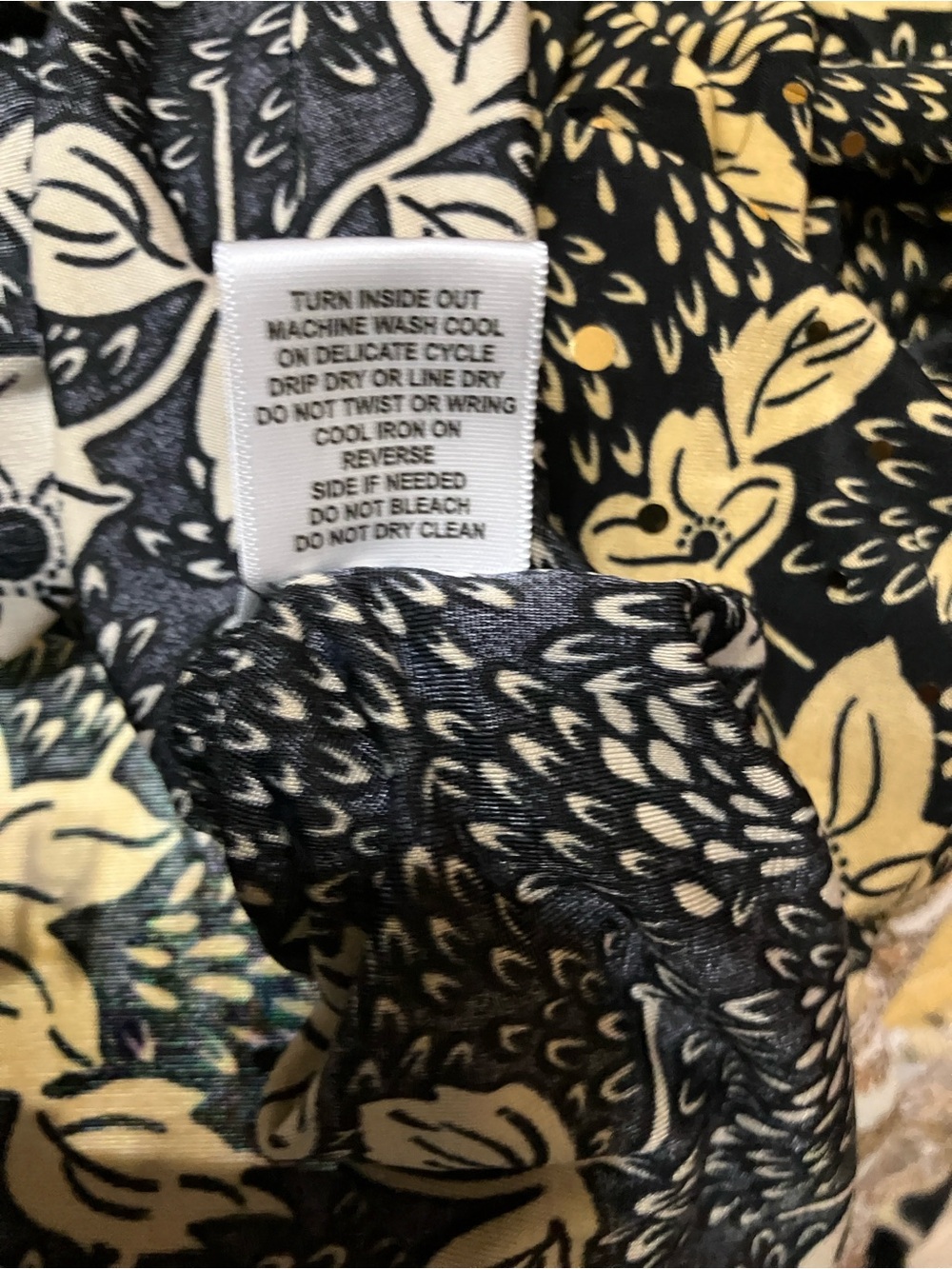 Floral Button-Front Blouse - Black & Yellow - Picture 4 of 9